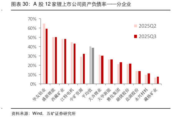 一起讨论下A 股 12 家锂上市公司资产负债率分企业