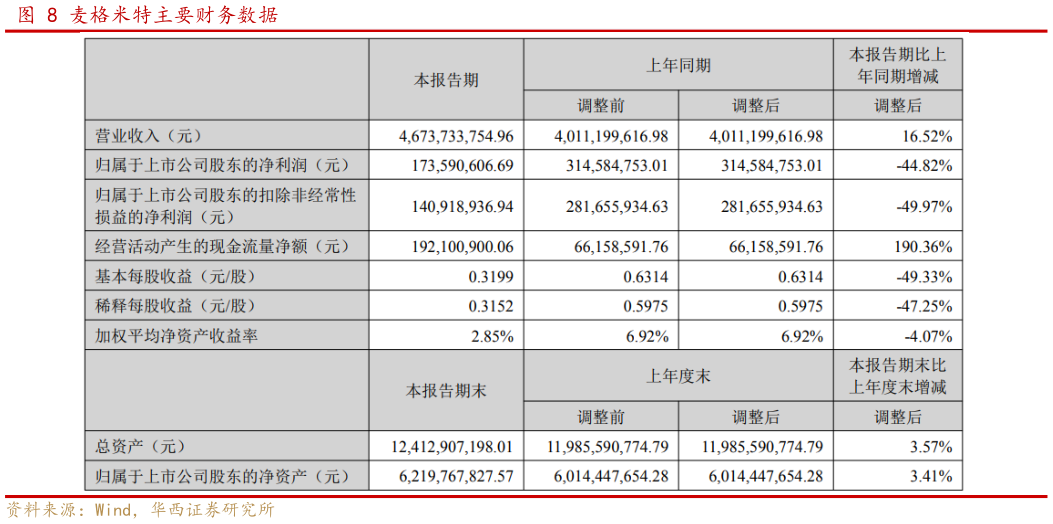 我想了解一下麦格米特主要财务数据
