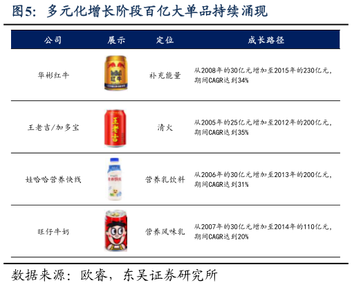各位网友请教一下多元化增长阶段百亿大单品持续涌现