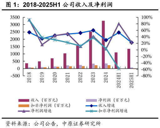 咨询大家2018-2025H1 公司收入及净利润