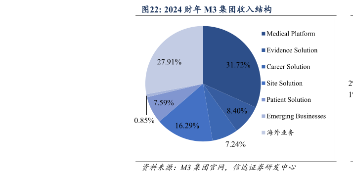 谁知道2024 财年 M3 集团收入结构