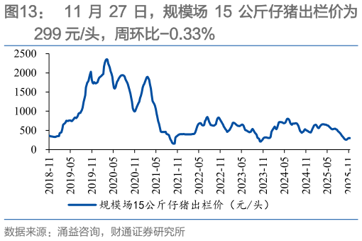 谁知道11 月 27 日，规模场 15 公斤仔猪出栏价为