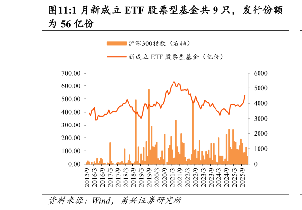 如何了解1 月新成立 ETF 股票型基金共 9 只，发行份额?