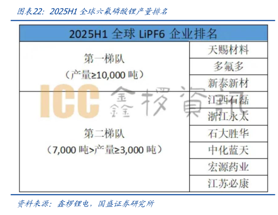 咨询大家2025H1全球六氟磷酸锂产量排名
