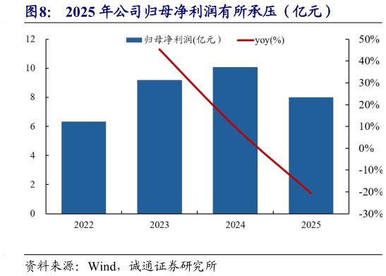 一起讨论下2025 年公司归母净利润有所承压（亿元）