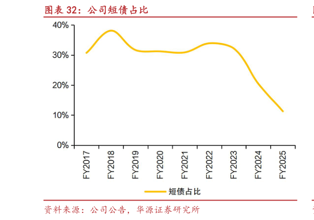 谁知道公司短债占比?