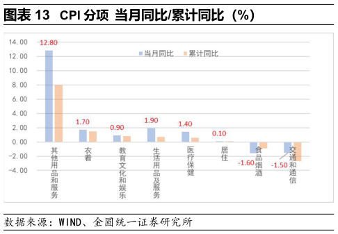 咨询下各位CPI 分项 当月同比累计同比（%）