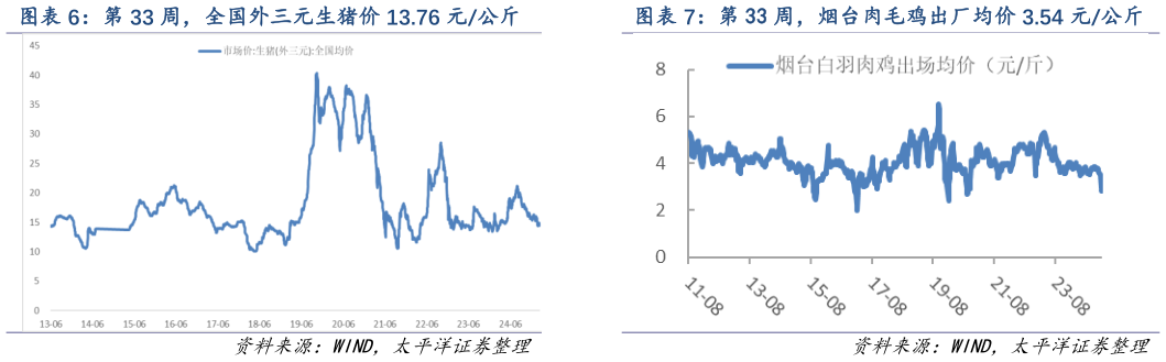 咨询下各位第 33 周,烟台肉毛鸡出厂均价 3.54 元公斤?