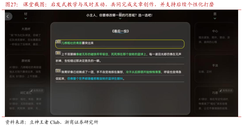 如何看待课堂截图：启发式教学与及时互动，共同完成文章创作，并支持后续个性化打磨