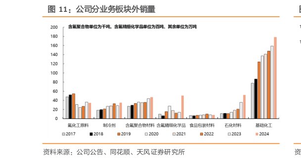 如何解释公司分业务板块外销量