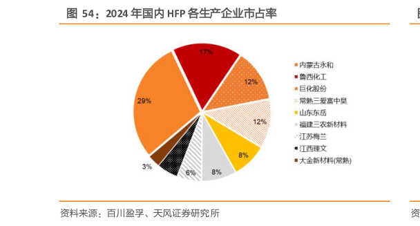 请问一下2024 年国内 HFP 各生产企业市占率