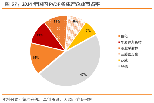 谁能回答2024 年国内 PVDF 各生产企业市占率