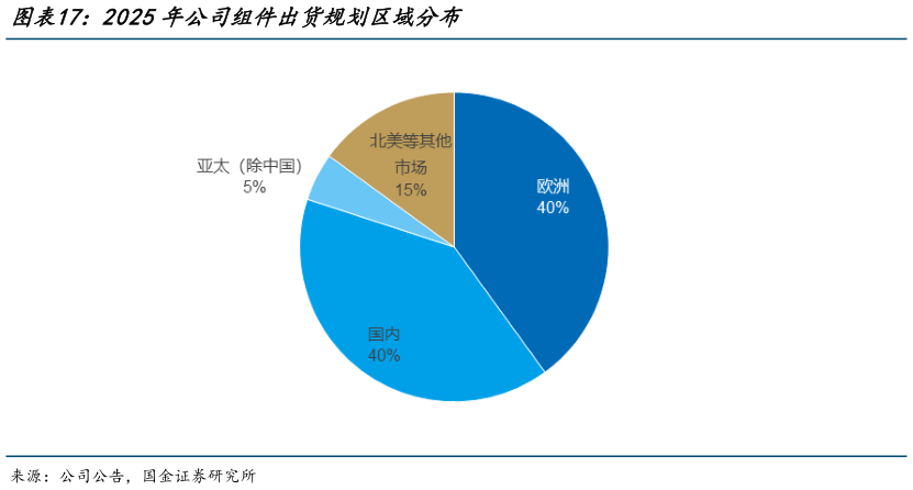 我想了解一下2025年公司组件出货规划区域分布