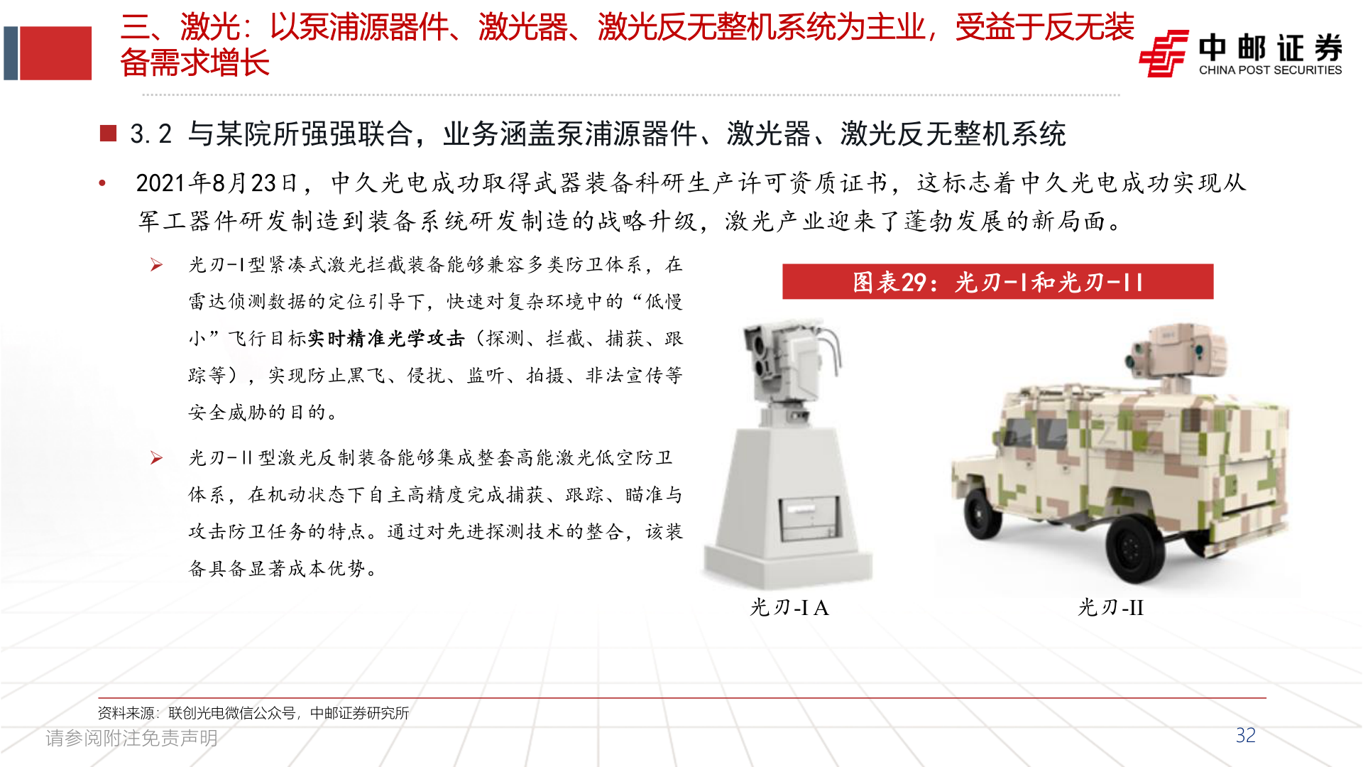 如何了解三、激光：以泵浦源器件、激光器、激光反无整机系统为主业，受益于反无装