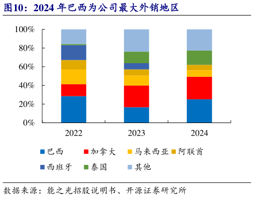 怎样理解2024 年巴西为公司最大外销地区