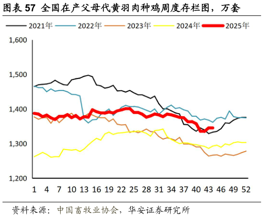 我想了解一下全国在产父母代黄羽肉种鸡周度存栏图，万套
