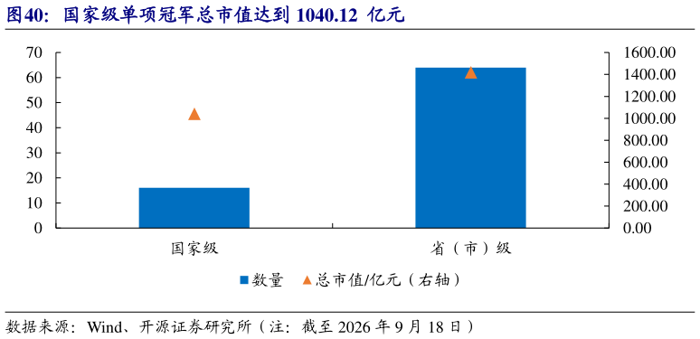 如何了解国家级单项冠军总市值达到 1040.12  亿元