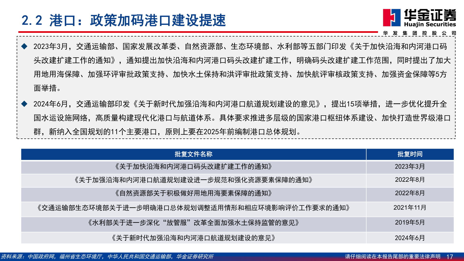 如何看待2.2 港口：政策加码港口建设提速