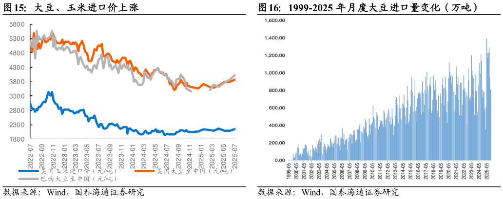 如何解释1999-2025 年月度大豆进口量变化（万吨）