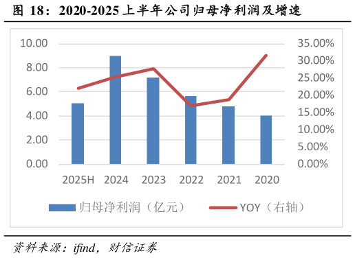 如何看待2020-2025 上半年公司归母净利润及增速?