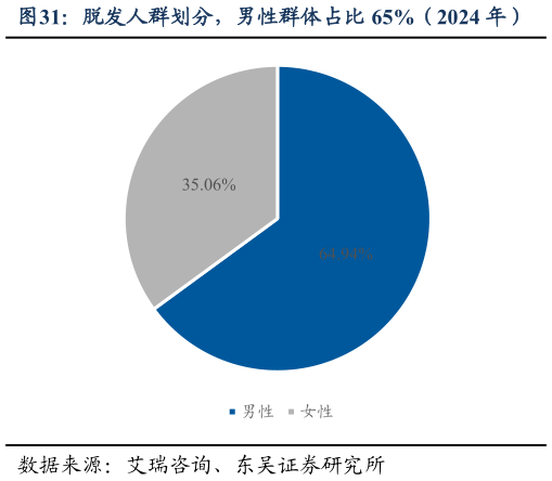 谁能回答脱发人群划分，男性群体占比 65%（2024 年）