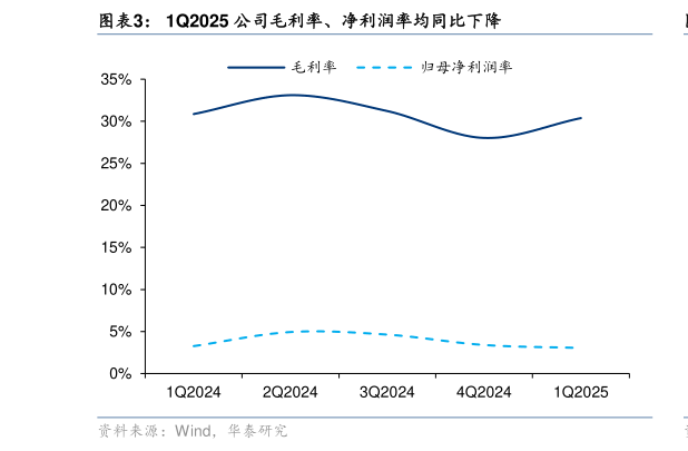 如何了解1Q2025 公司毛利率、净利润率均同比下降