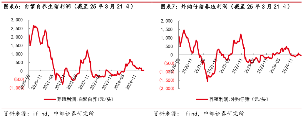 想关注一下自繁自养生猪利润(截至 25 年 3 月 21 日)外购仔猪养殖利润(截至 25 年 3 月 21 日)?