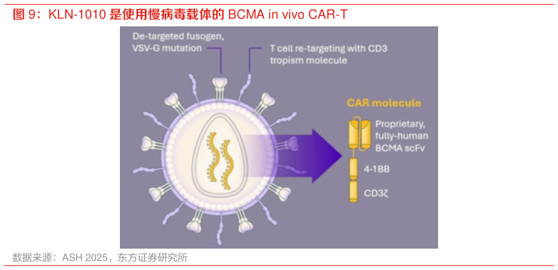 谁知道KLN-1010 是使用慢病毒载体的 BCMA in vivo CAR-T?