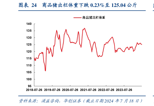 请问一下商品猪出栏体重下跌 0.23%至 125.04 公斤?