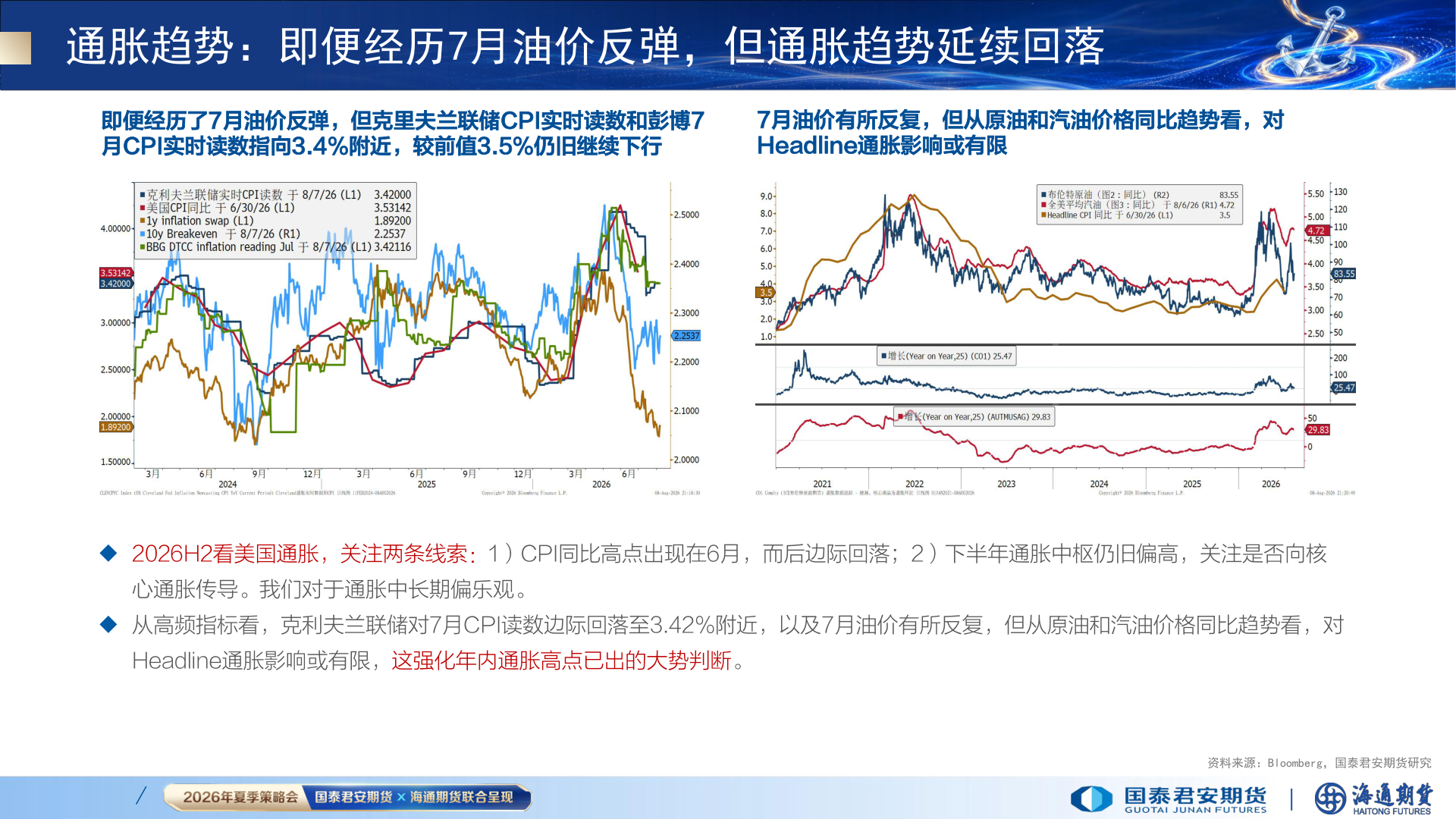 如何才能通胀趋势：即便经历7月油价反弹，但通胀趋势延续回落