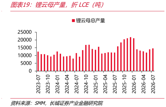 谁知道锂云母产量，折LCE（吨）