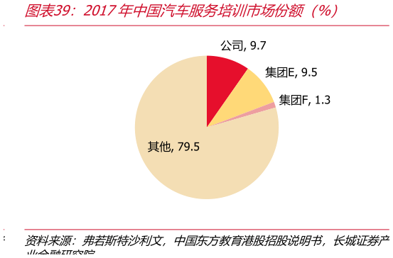 一起讨论下2017年中国汽车服务培训市场份额（%）