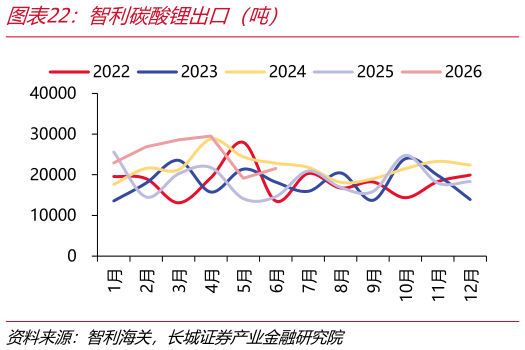 我想了解一下智利碳酸锂出口（吨）