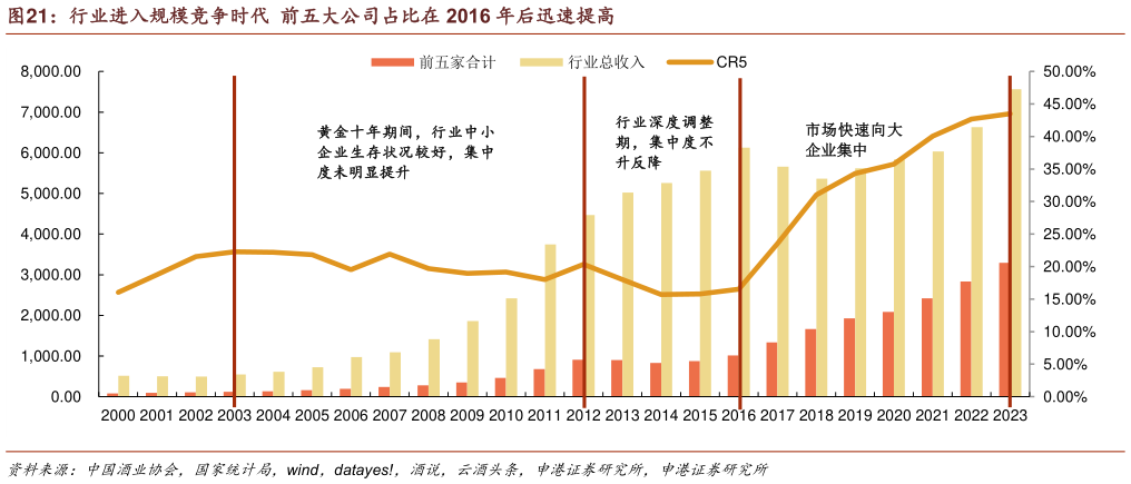 我想了解一下行业进入规模竞争时代  前五大公司占比在 2016 年后迅速提高