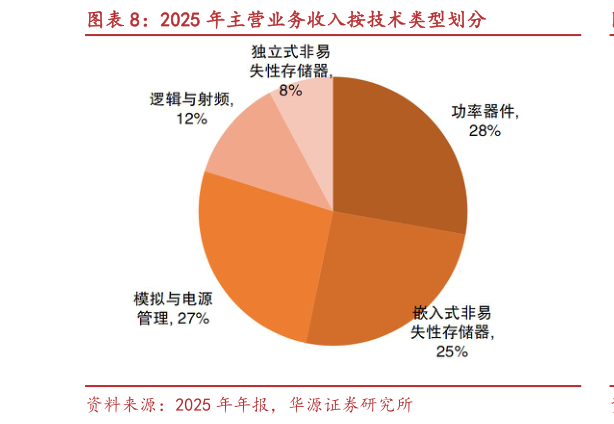 你知道2025 年主营业务收入按技术类型划分