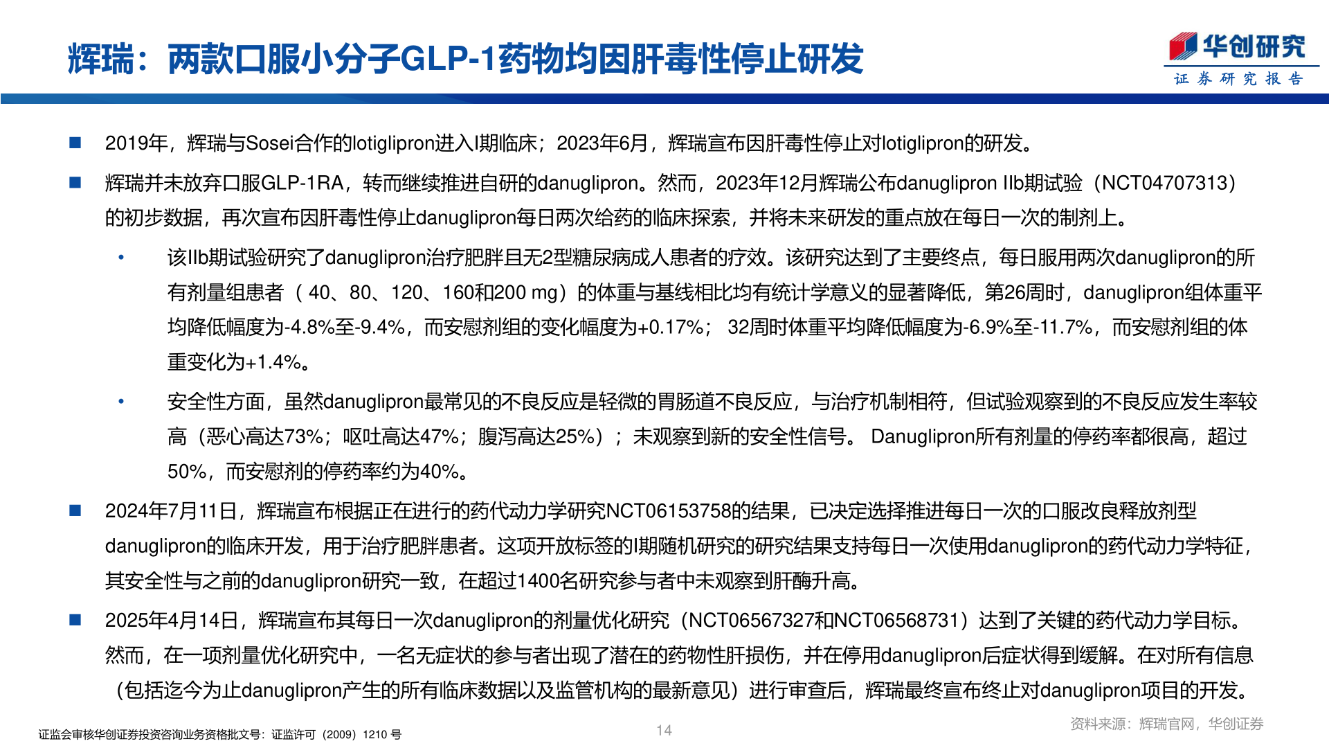 你知道辉瑞：两款口服小分子GLP-1药物均因肝毒性停止研发