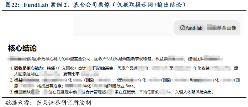 谁能回答FundLab 案例 2，基金公司画像（仅截取提示词输出结论）