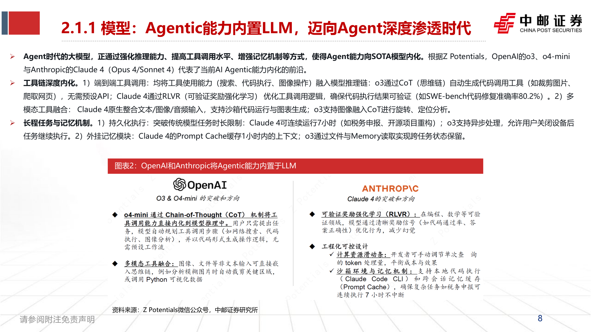 怎样理解2.1.1 模型：Agentic能力内置LLM，迈向Agent深度渗透时代