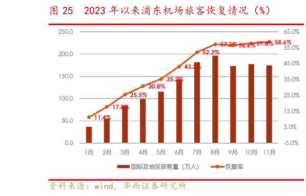 我想了解一下2023 年以来浦东机场旅客恢复情况（%）?