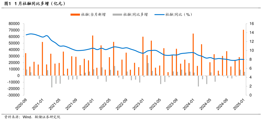 我想了解一下1 月社融同比多增（亿元）?