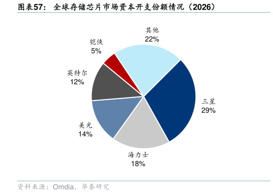 咨询下各位全球存储芯片市场资本开支份额情况（2026）