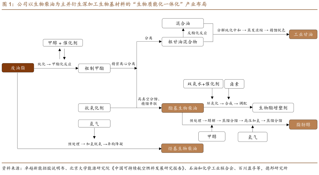 咨询大家公司以生物柴油为主并衍生深加工生物基材料的“生物质能化一体化”产业布局