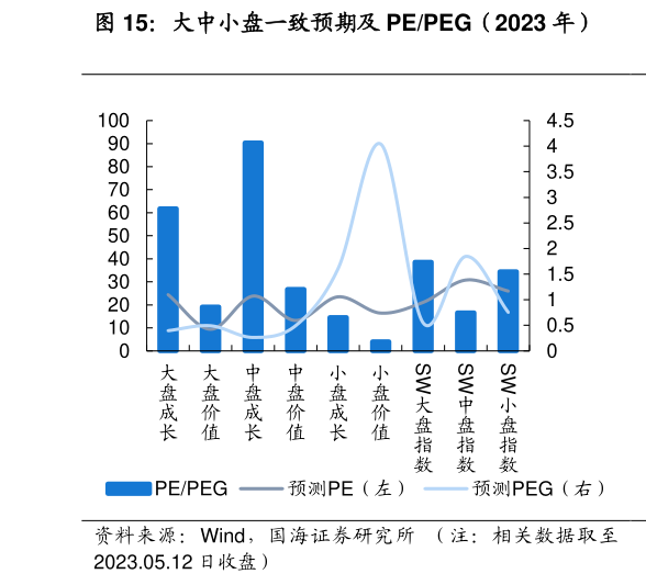 如何才能大中小盘一致预期及 PEPEG(2023 年)?