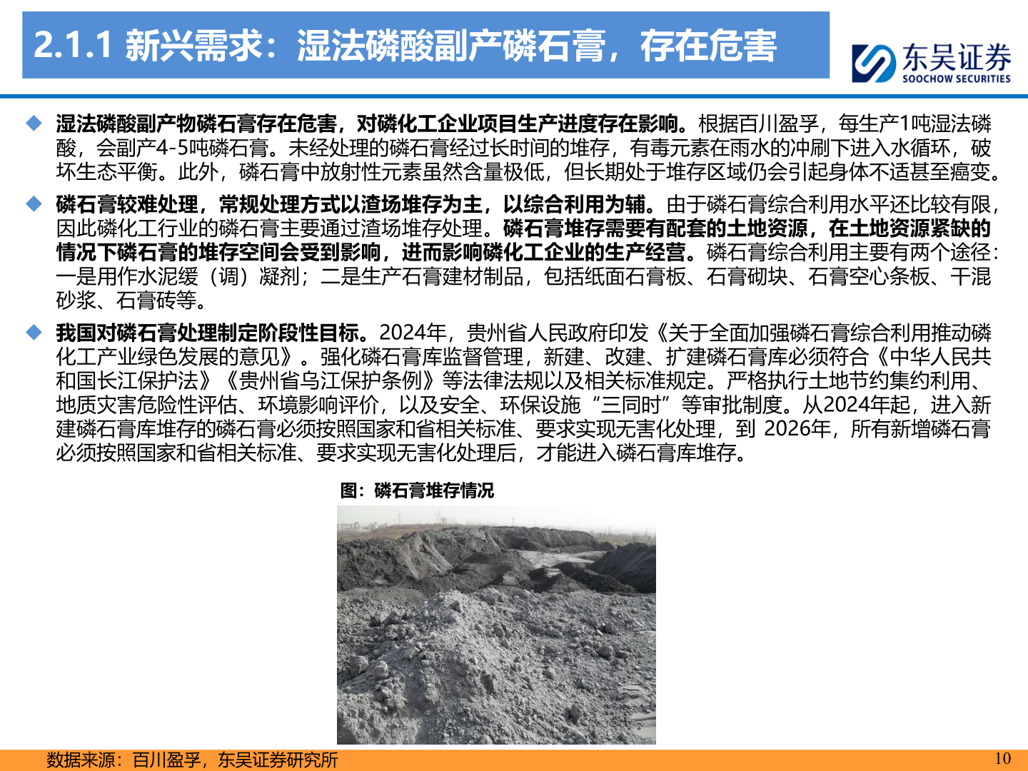 如何才能2.1.1 新兴需求：湿法磷酸副产磷石膏，存在危害