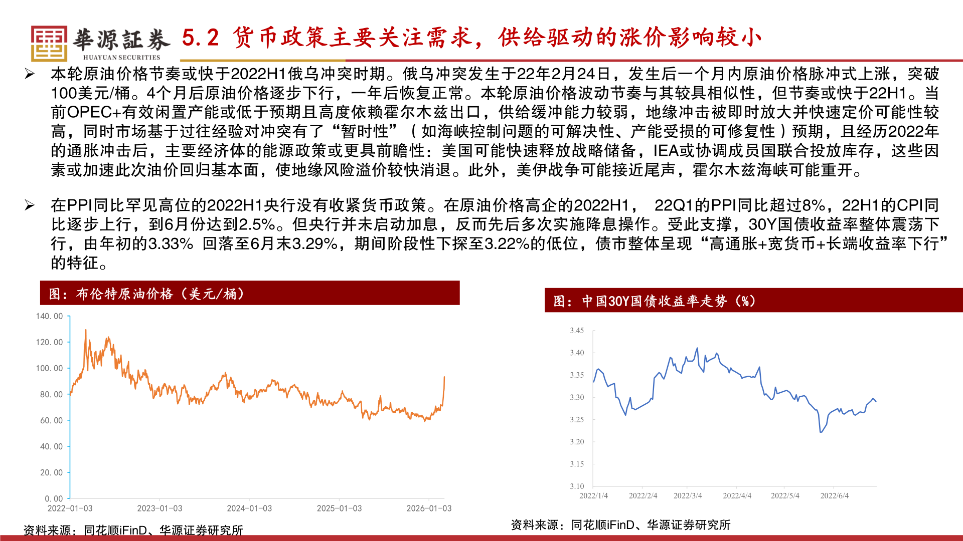 我想了解一下5.2 货币政策主要关注需求，供给驱动的涨价影响较小