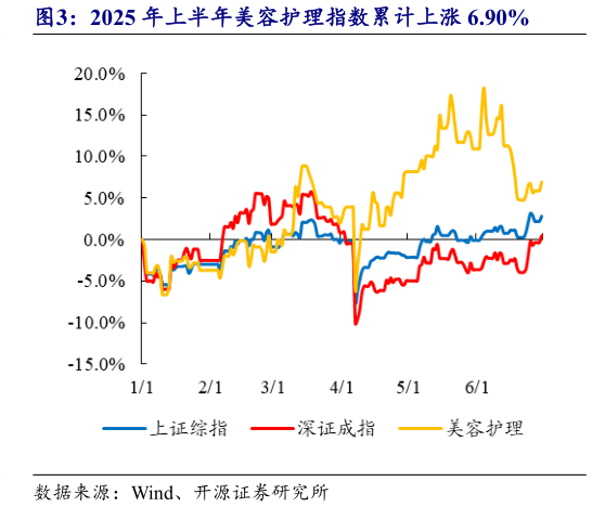 如何看待2025 年上半年美容护理指数累计上涨 6.90%