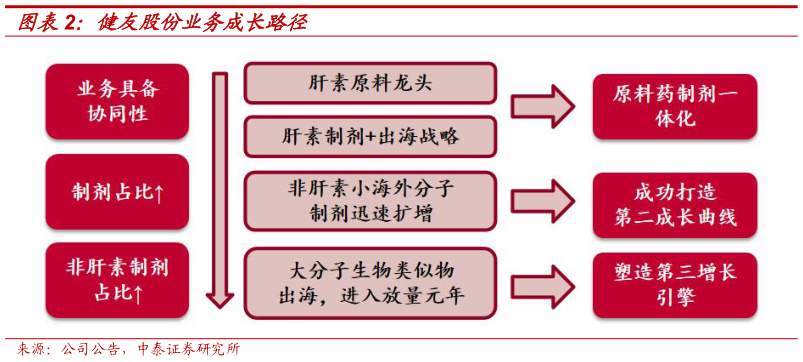 咨询大家健友股份业务成长路径?