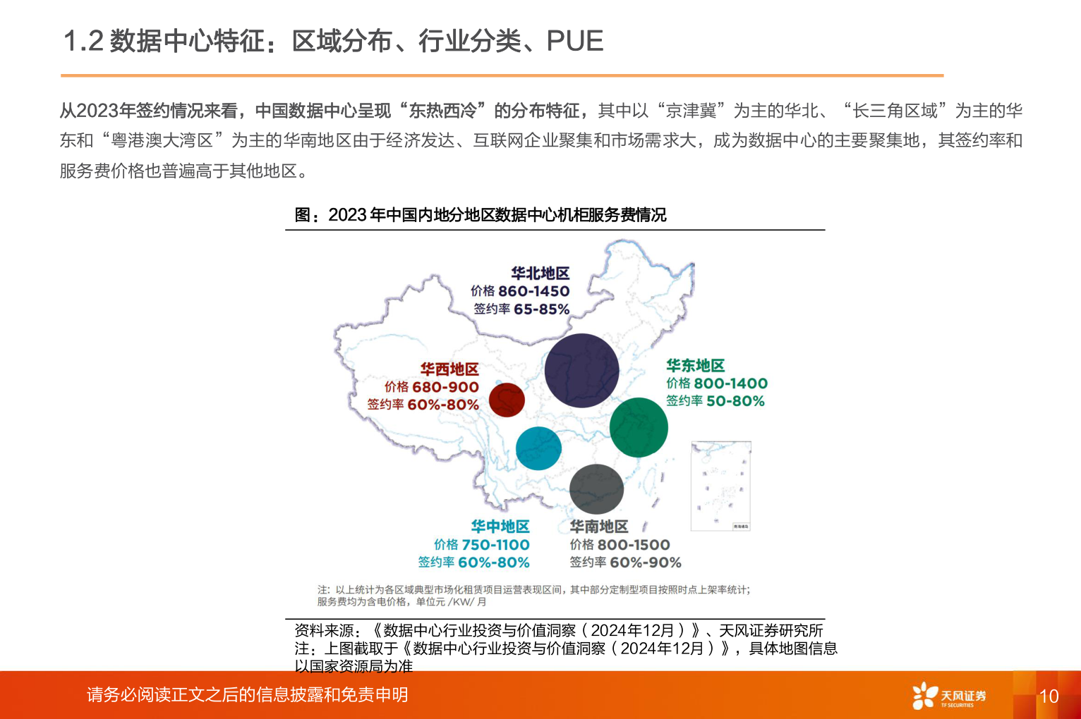 一起讨论下1.2 数据中心特征：区域分布、行业分类、PUE?