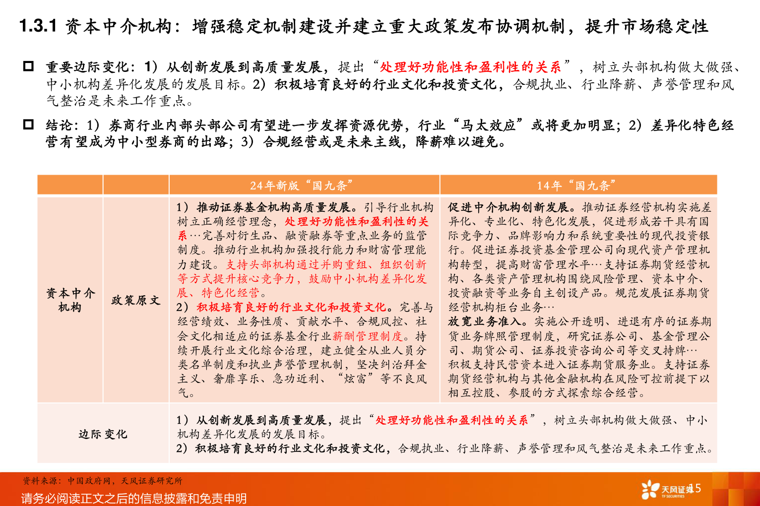 如何了解1.3.1 资本中介机构：增强稳定机制建设并建立重大政策发布协调机制，提升市场稳定性
