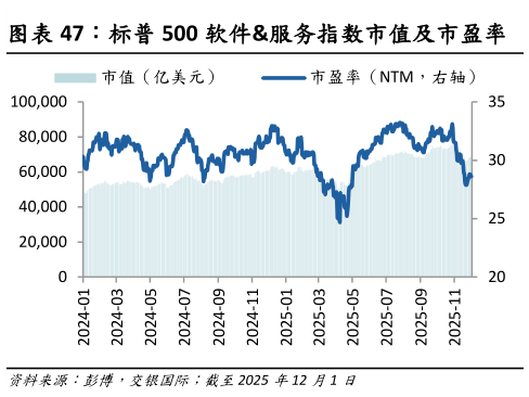 想问下各位网友标普 500 软件服务指数市值及市盈率?